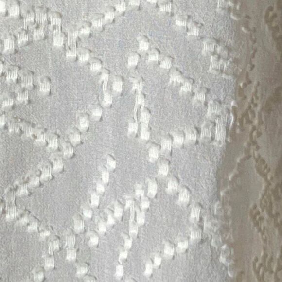 Rebecca Taylor Womens Cream Sheer Clip Dot Textured Silk Blend V Neck Top Size 4 - Picture 3 of 6